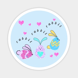 Rabbit Rabbit Rabbit Spring Magnet